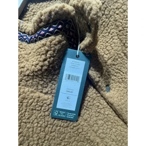 Alpine Design Sherpa Fleece Anorak Pullover Womens M Caramel Snap Jacket‎ NWT - Picture 5 of 11